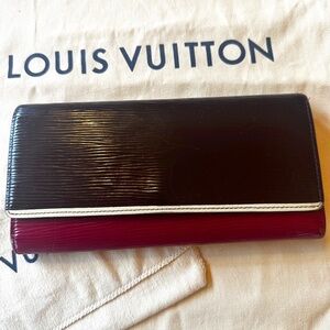 Louis Vuitton Tri-Color Porte Feuille Flore Epi Leather Long Snap/Flap Wallet